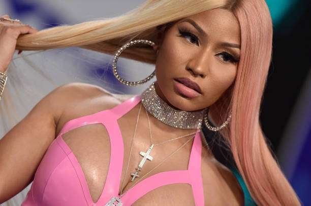 Nicki Minaj Attends the Barbie Premiere in a Lavender Figure-Hugging Dress