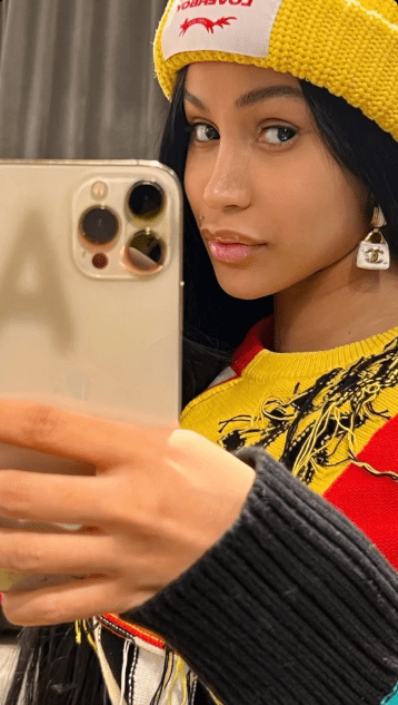 Cardi B makeup-free for new years eve