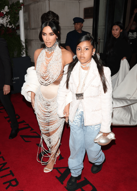 Kim Kardashian and North Wests Divergent Beauty Styles Steal the Spotlight at the Met Gala 1